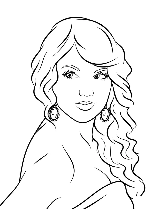 Taylor Swift coloring page to print