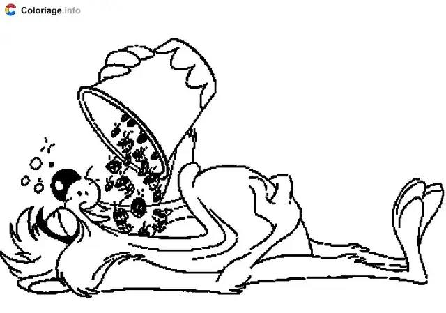 Desenho de Taz comendo um balde para colorir