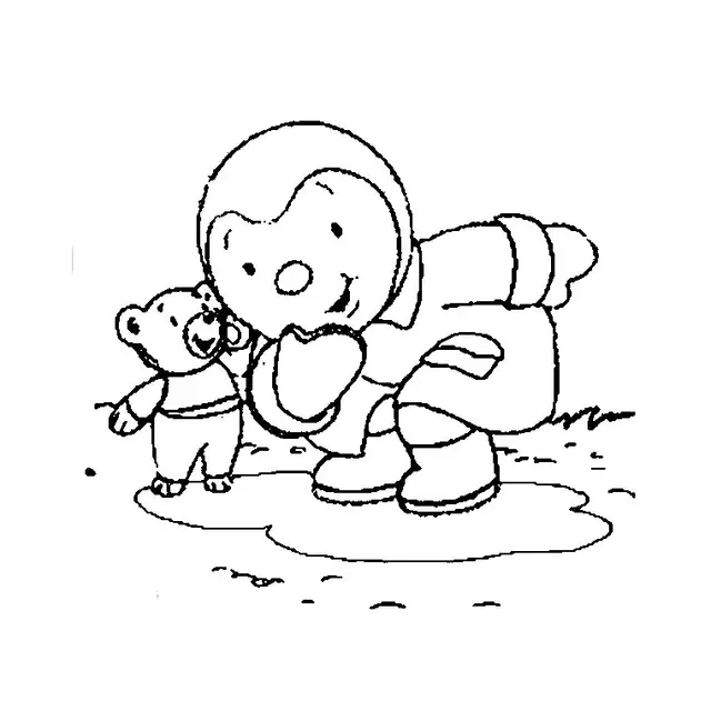 Coloriage Tchoupi Automne - Tchoupi à imprimer