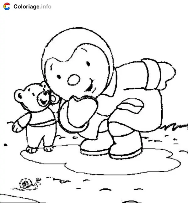 Tchoupi flaque d'eau coloring page to print