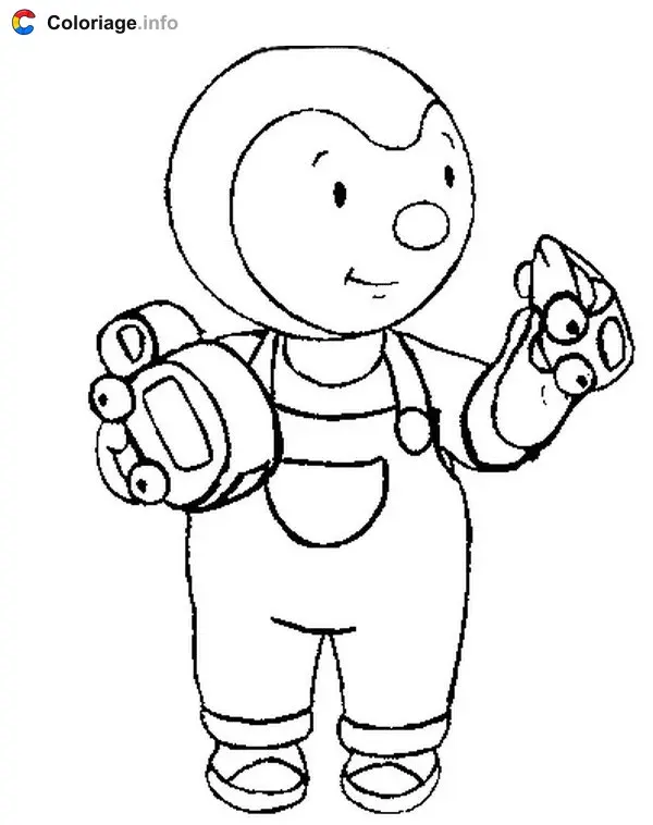 Tchoupi joue coloring page to print