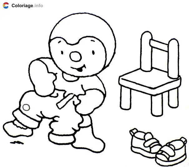Tchoupi s'habille coloring page to print