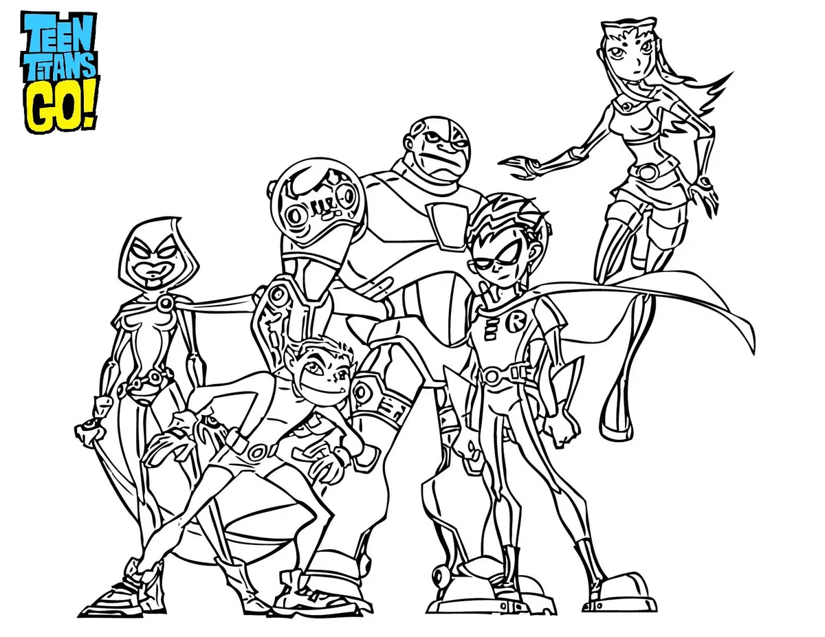 Ausmalbild Teen Titans Go Ausmalbilder für Erwachsene zum Ausdrucken