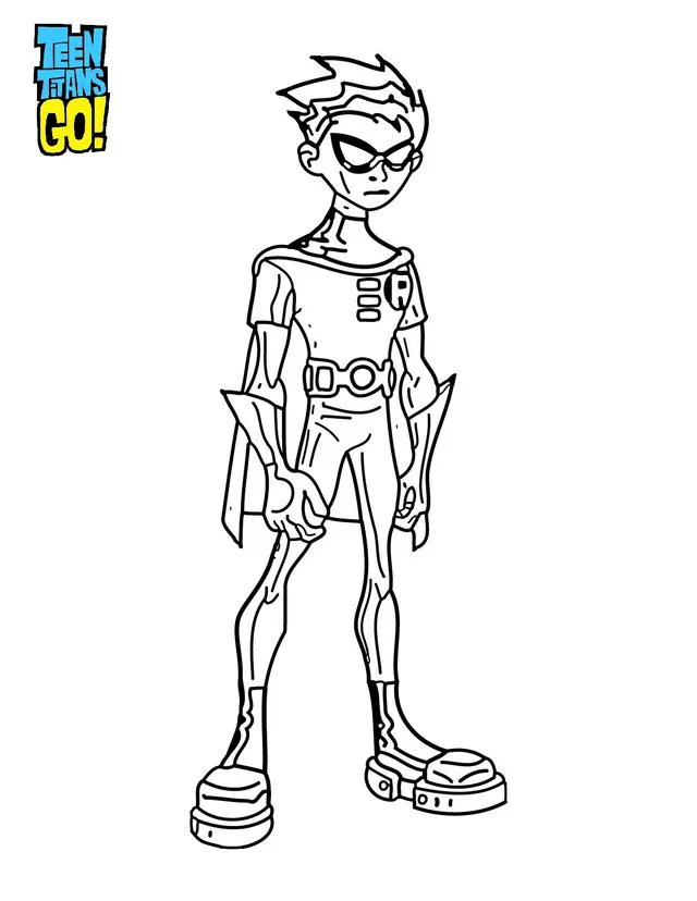 Coloriage Teen Titans Robin - Teen titans go à imprimer