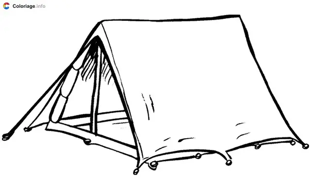 Coloriage Tente de campeur - Alpinisme à imprimer