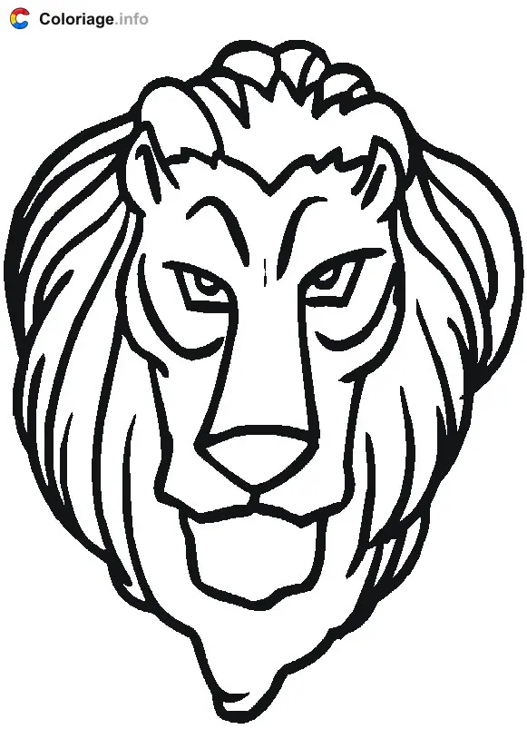 Coloriage Tete d un lion - Lion à imprimer