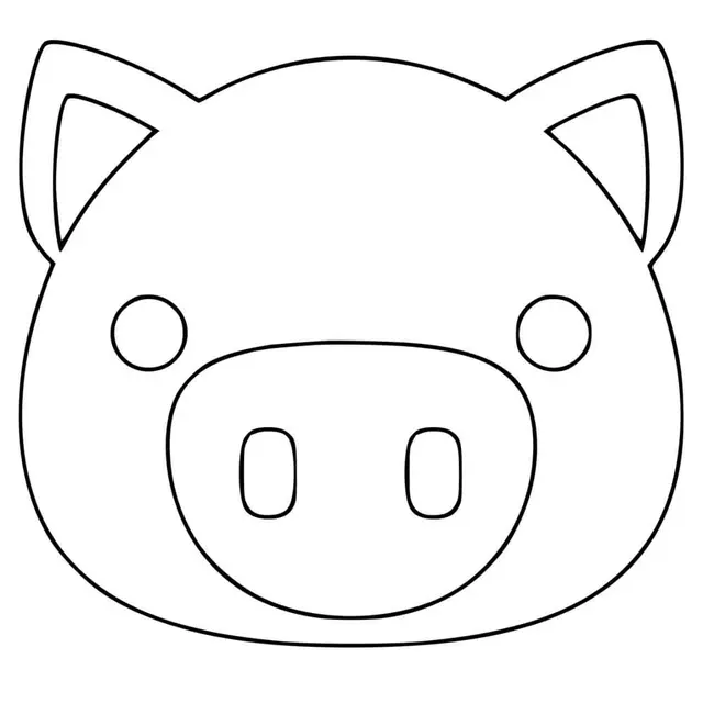 Coloriage Tête De Cochon - Cochon à imprimer