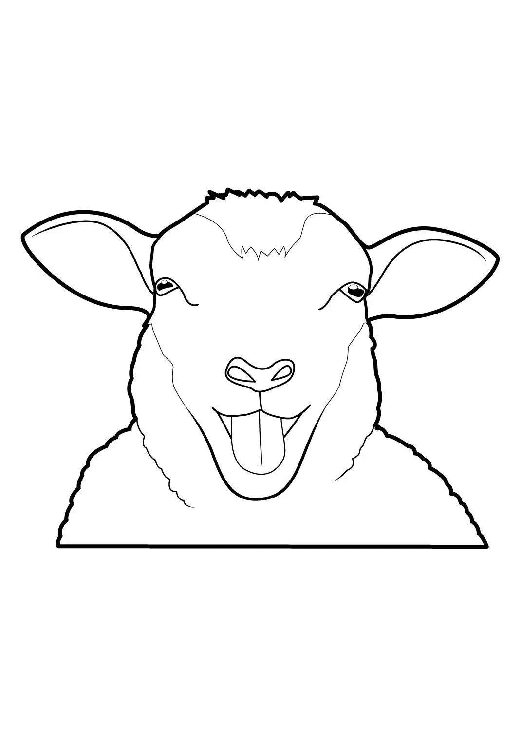 Coloriage Tête De Mouton Aid - Mouton à imprimer