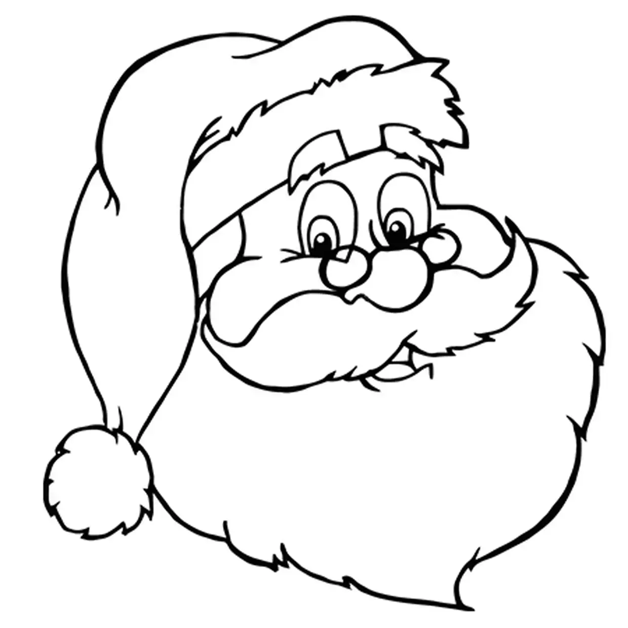 Coloriage Tête De Père Noël Classique Saint Nicolas - Père Noël à imprimer