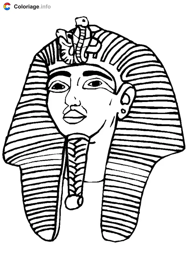 Coloriage Tête de pharaon - Égypte à imprimer