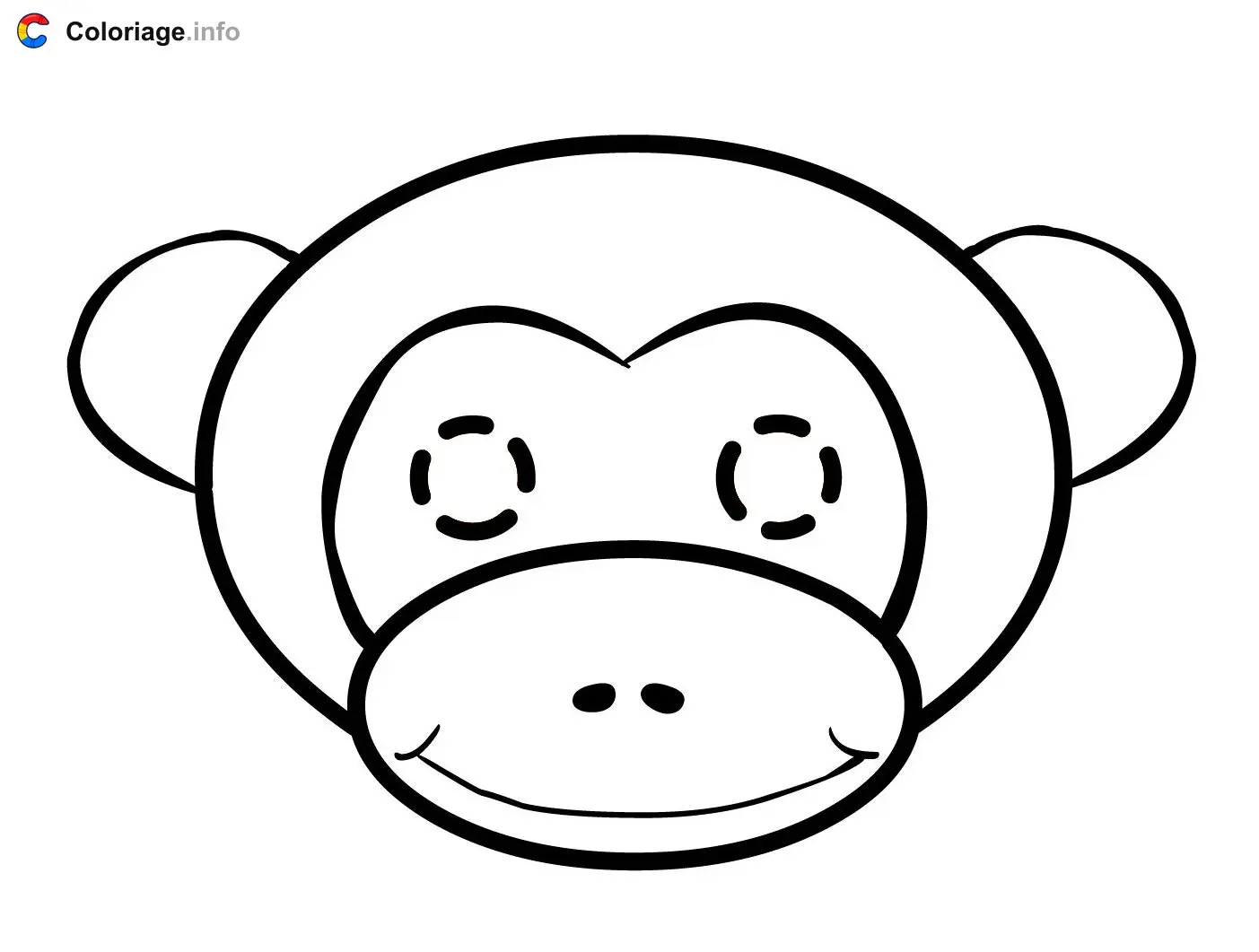Easy Monkey Face coloring page to print