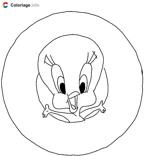 Tweety's Head in a Circle coloring page to print