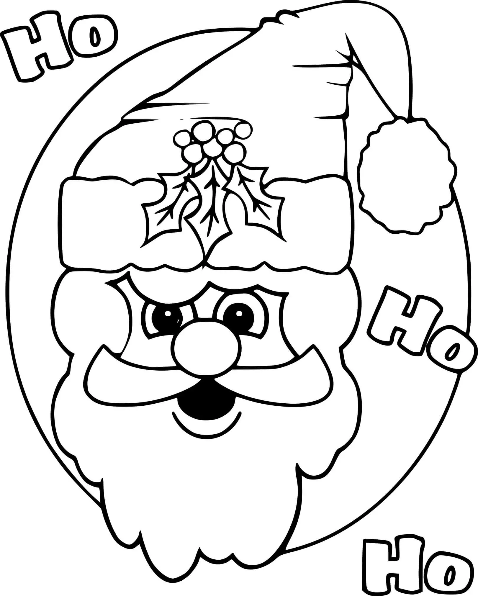 Coloriage Tête Du Père Noël Avec Chapeau De Noël - Père Noël à imprimer