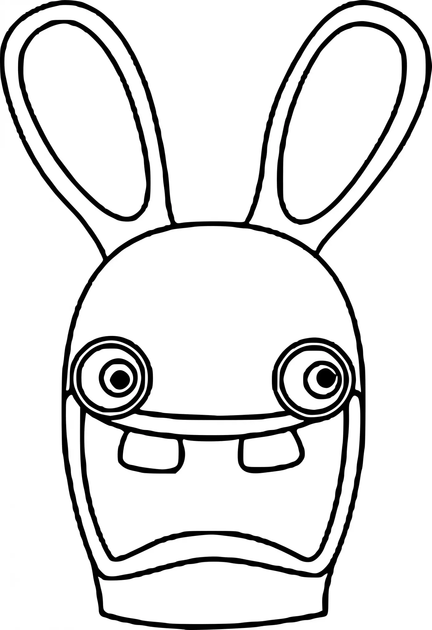 Coloriage Tête Lapin Cretin - Lapin à imprimer