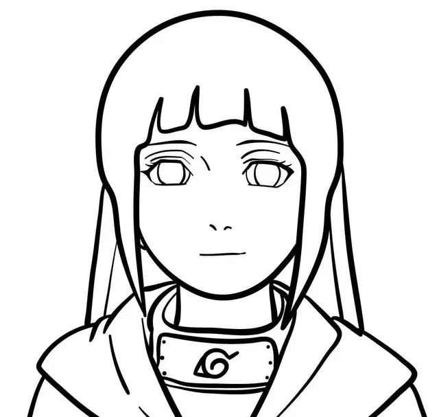 Coloriage The Face Of Hinata Naruto Anime - Naruto à imprimer