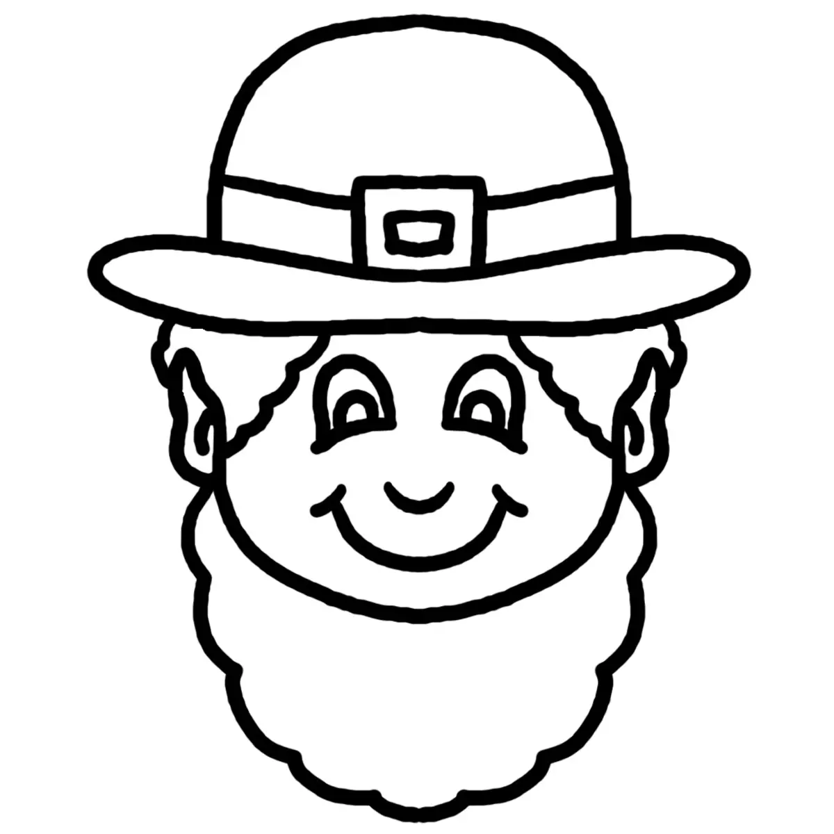 Coloriage This Black And White Cartoon Leprechaun Face Clipart Illustration - Saint Patrick à imprimer