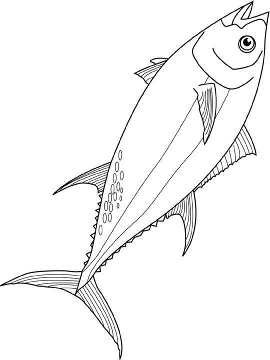 Ausmalbild Thunfisch zum Ausdrucken