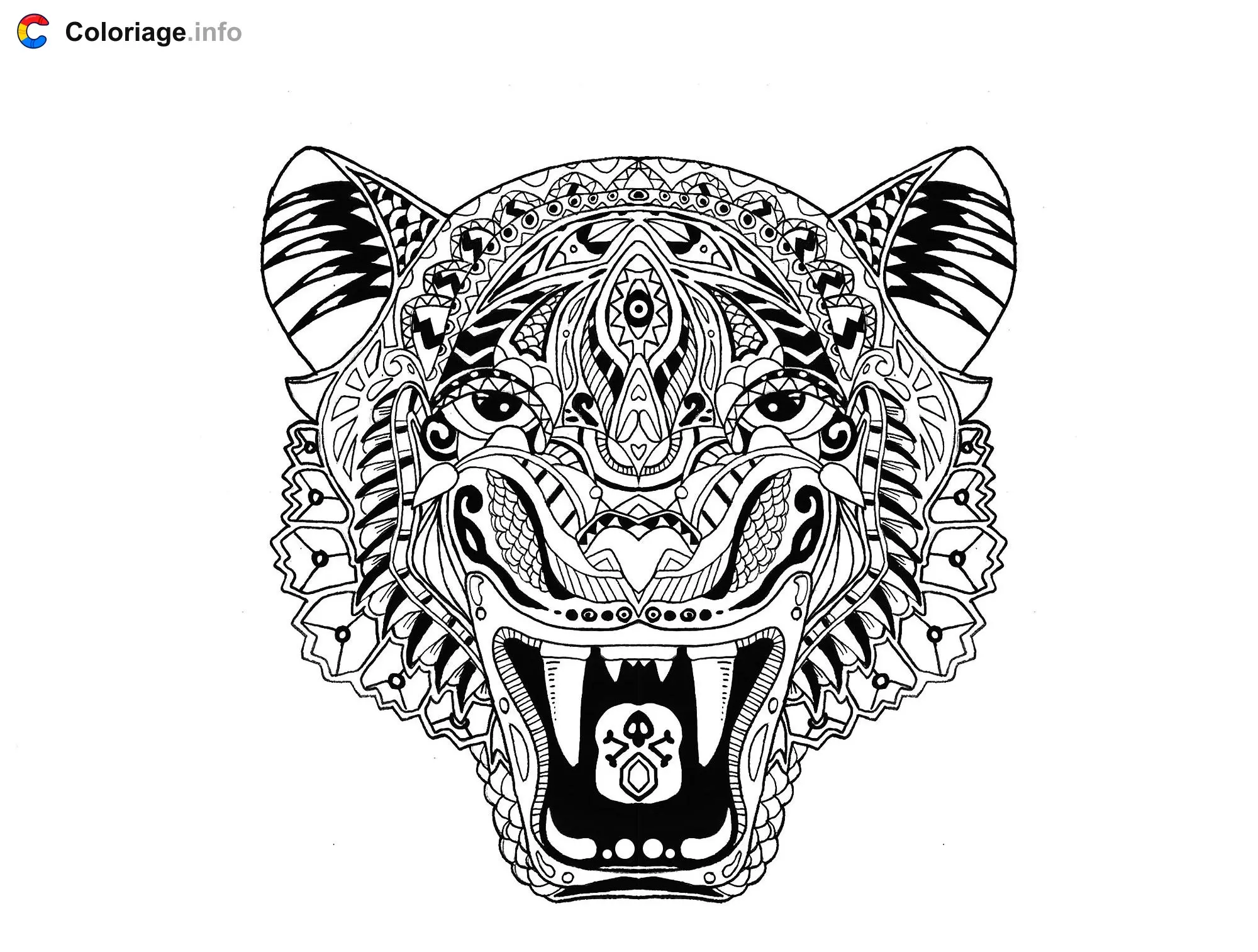 Adult Tiger coloring page to print
