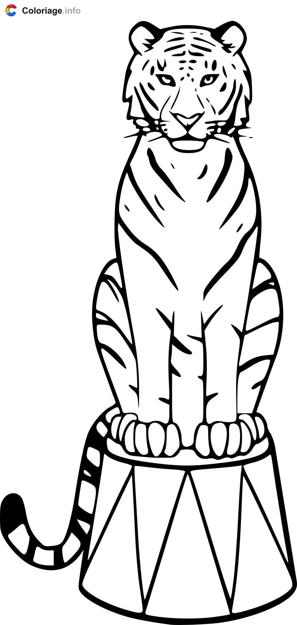 Tiger at the Circus coloring page to print