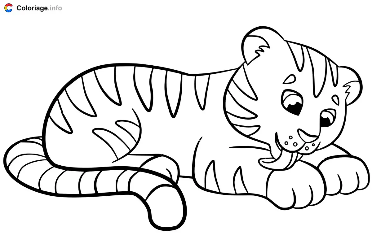 Baby Tiger for Kids coloring page to print