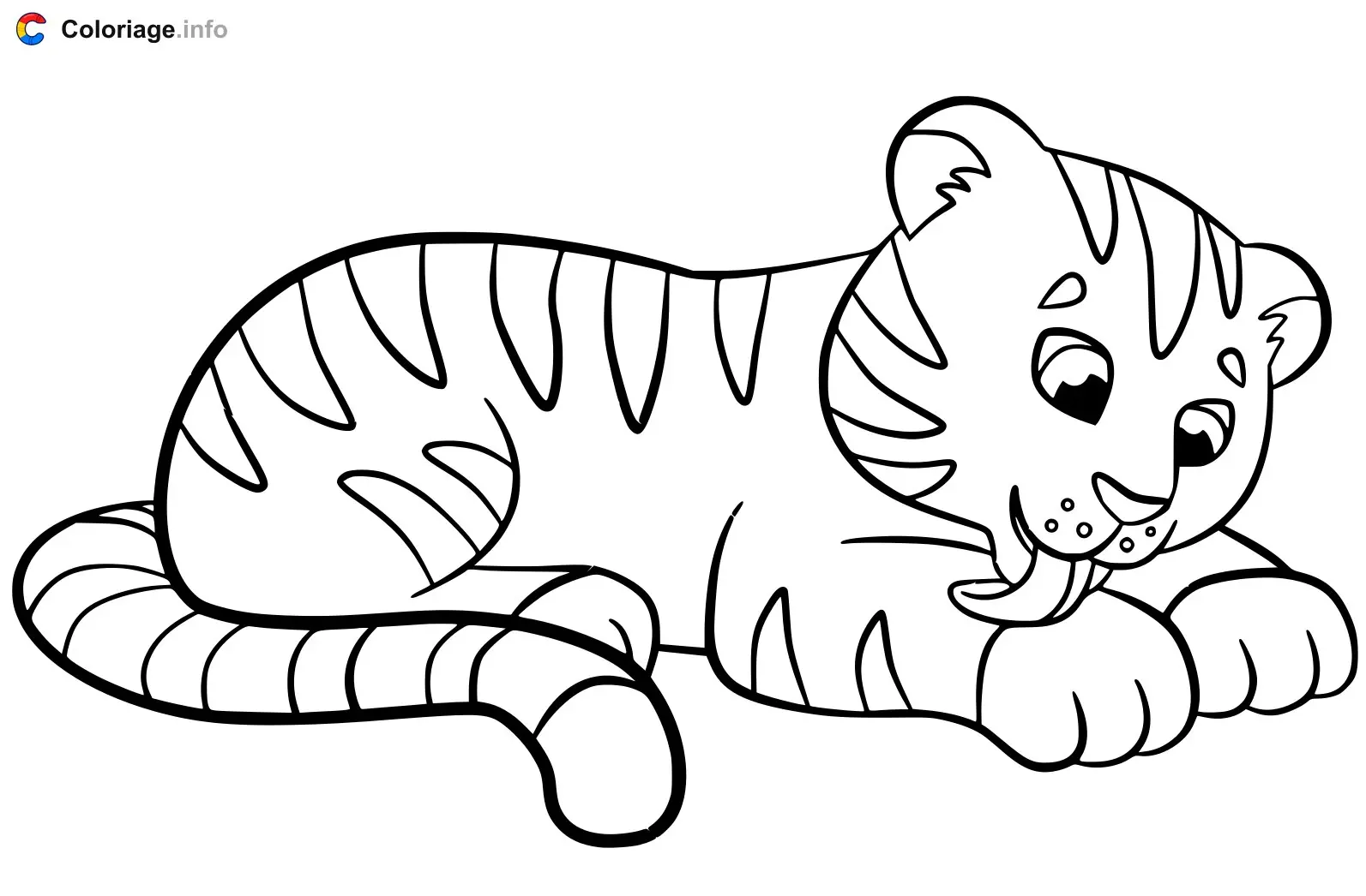 Baby Tiger for Kids coloring page to print