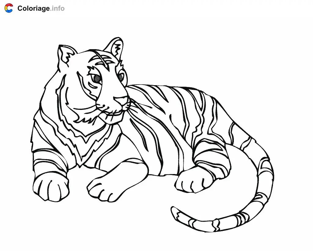 Tiger in the Savanna coloring page to print