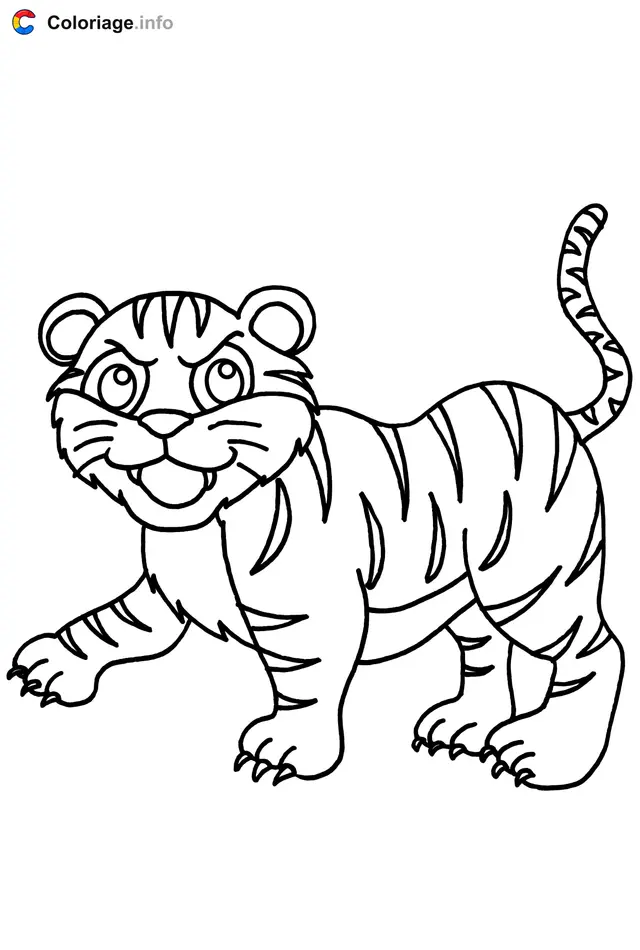 Coloriage Tigre de la famille Panthera tigris - Tigre à imprimer