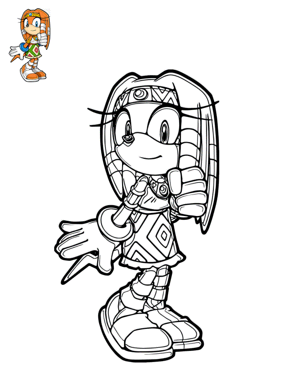 Tikal Echidna Girl With Cobalt Eyes coloring page to print