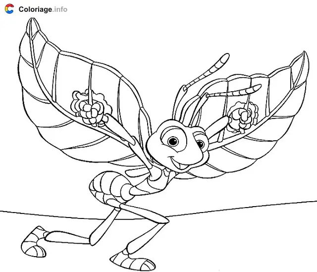 Ausmalbild Tilt versucht mit Blätterflügeln zu fliegen zum Ausdrucken