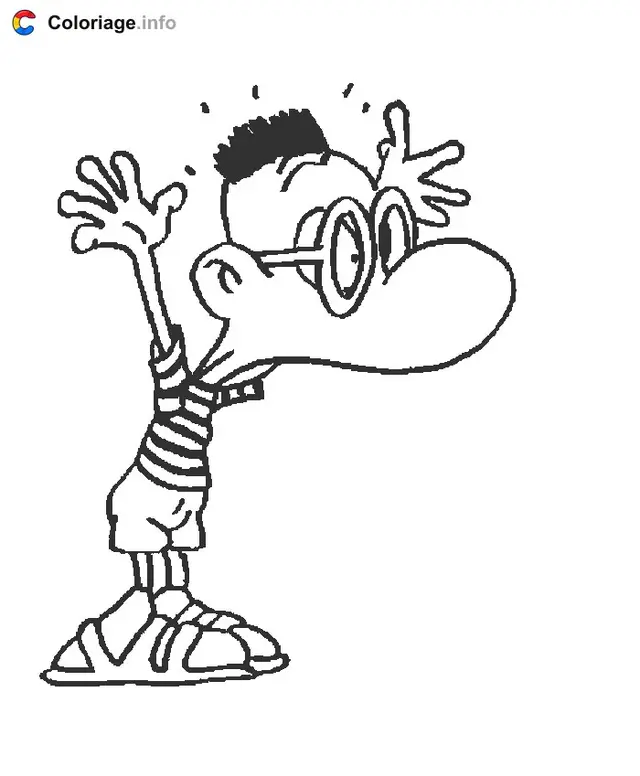 Desenho de Titeuf tocando trompete para colorir