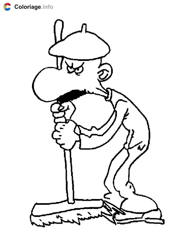 Desenho de Titeuf cavando um buraco para colorir