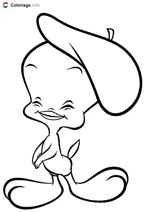 Tweety with a Beret coloring page to print