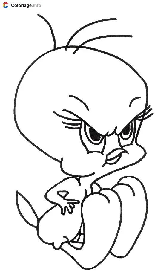 Tweety Isn't Happy coloring page to print