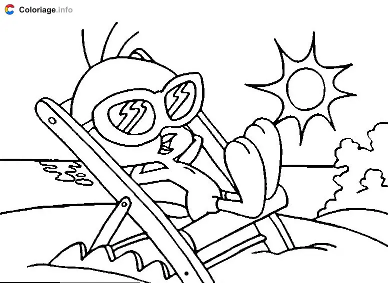 Tweety Soaking Up the Sun coloring page to print