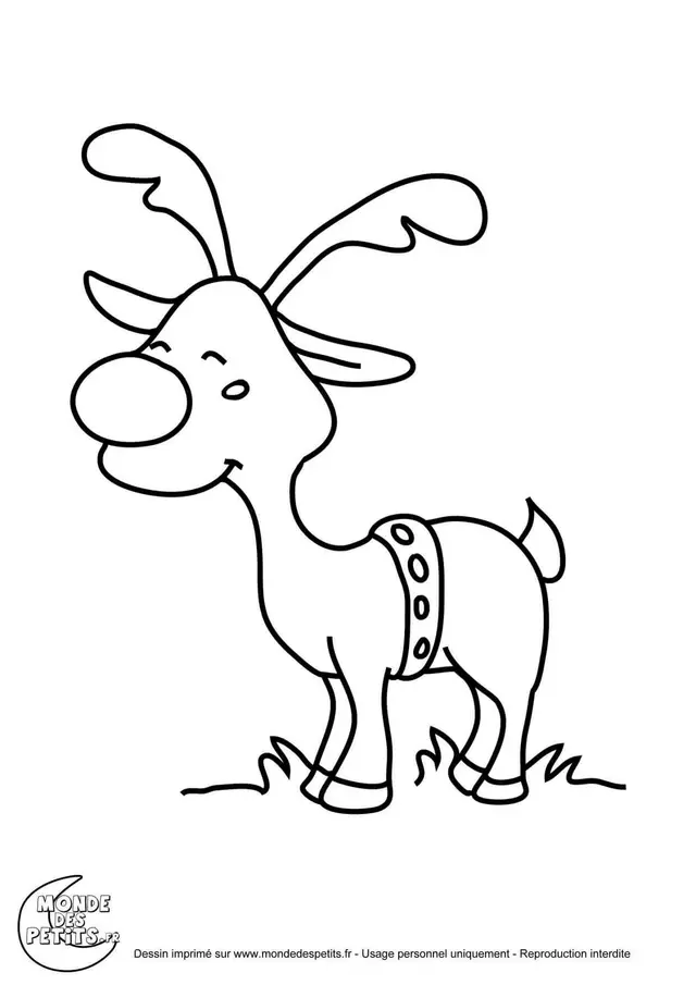 Coloriage Titounis Noël Renne Imprimer - Titounis à imprimer