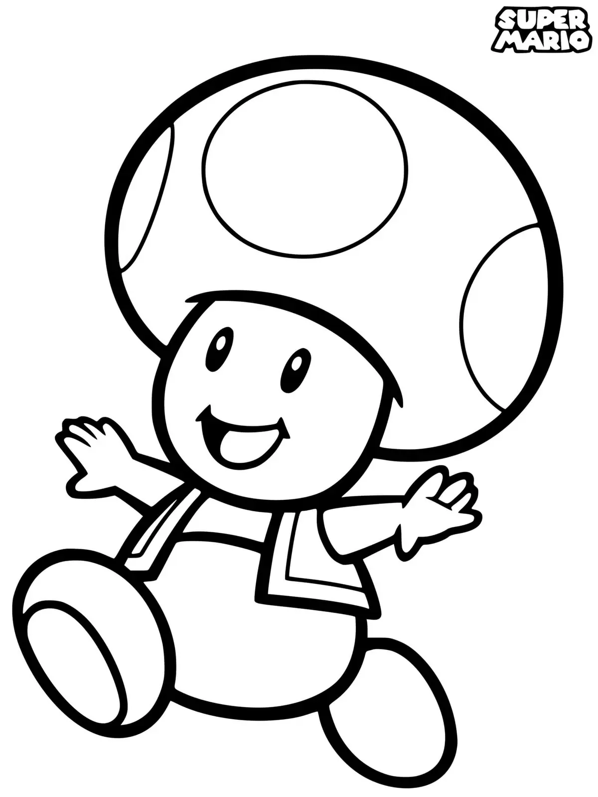 Disegno di Toad, il fedele assistente della Principessa Peach da stampare