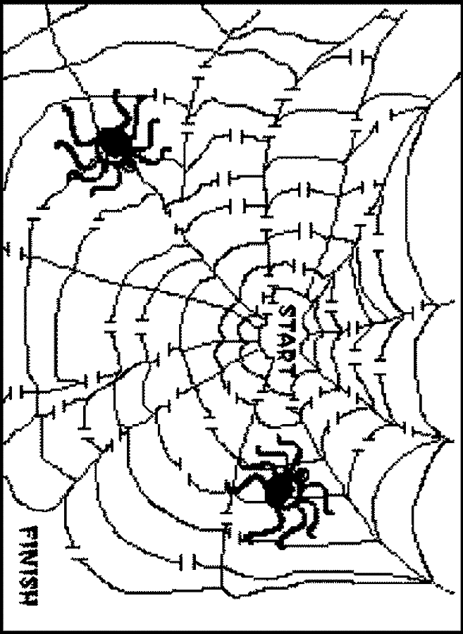 Kleurplaat Spinnenweb Halloween om te printen