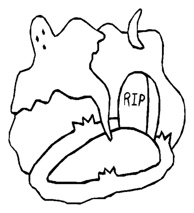 Desenho de Túmulo e Fantasma para colorir