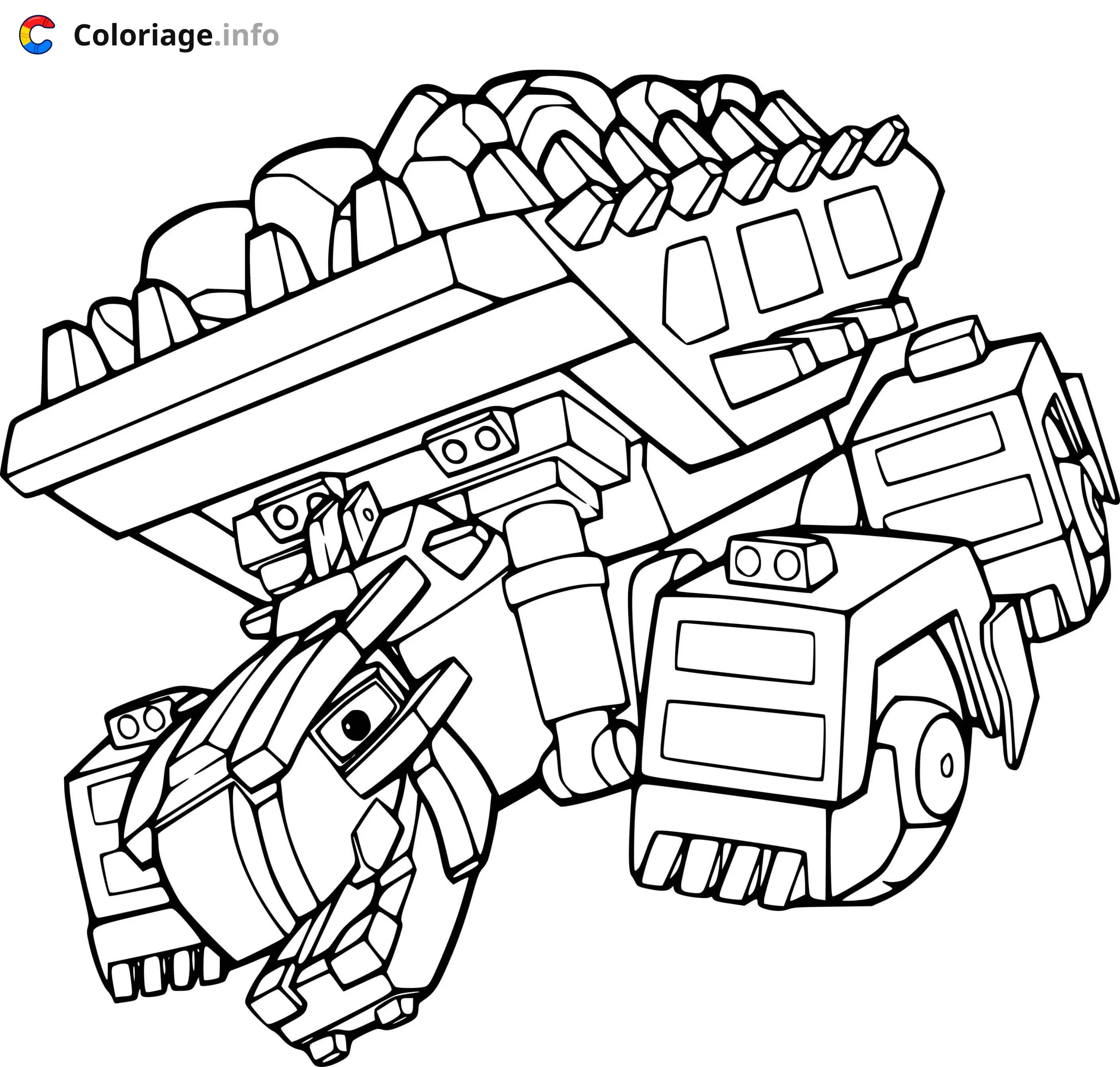Coloriage Ton Ton Ankylodump Dinotrux Supercharged - Dinotrux à imprimer