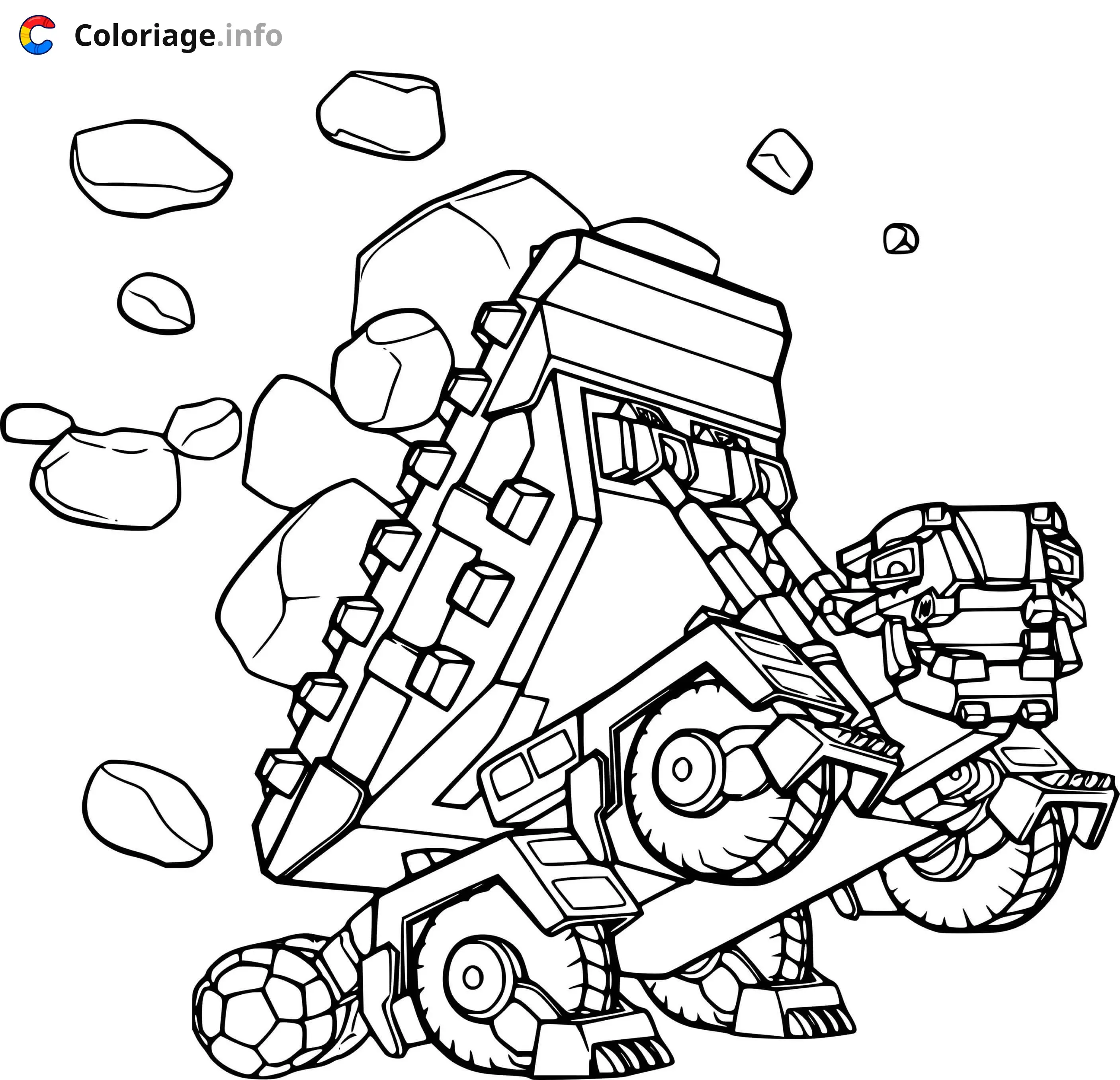 Coloriage Ton Ton from Dinotrux Supercharged - Dinotrux à imprimer