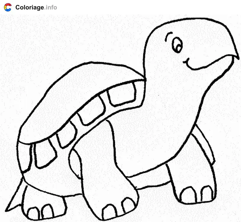 Friendly Turtle coloring page to print