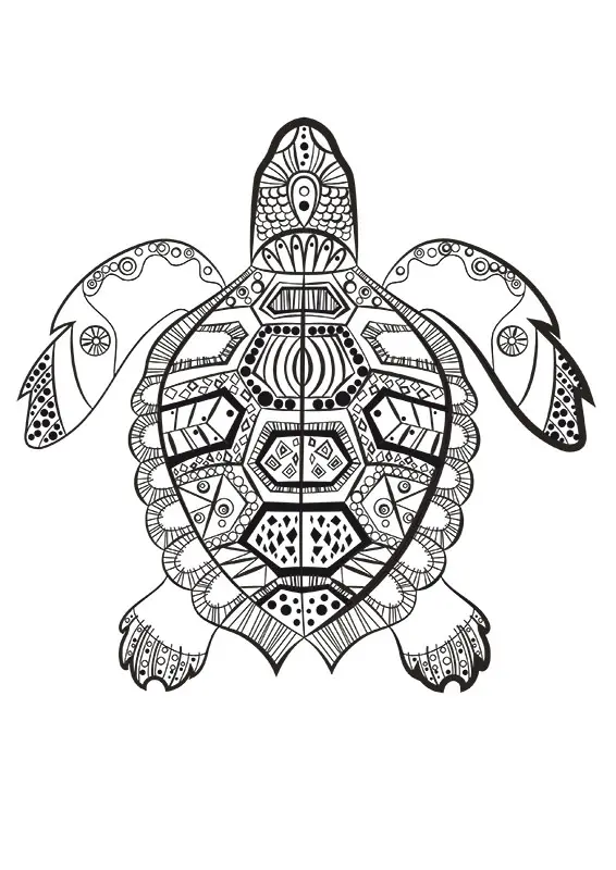 Disegno di Tartaruga Mandala per Adulti da stampare