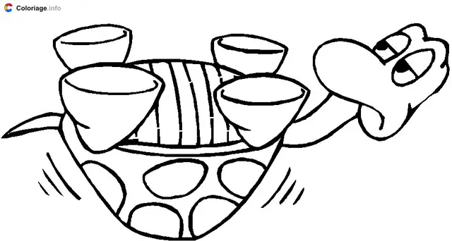 Coloriage Tortue sur le dos - Tortue à imprimer
