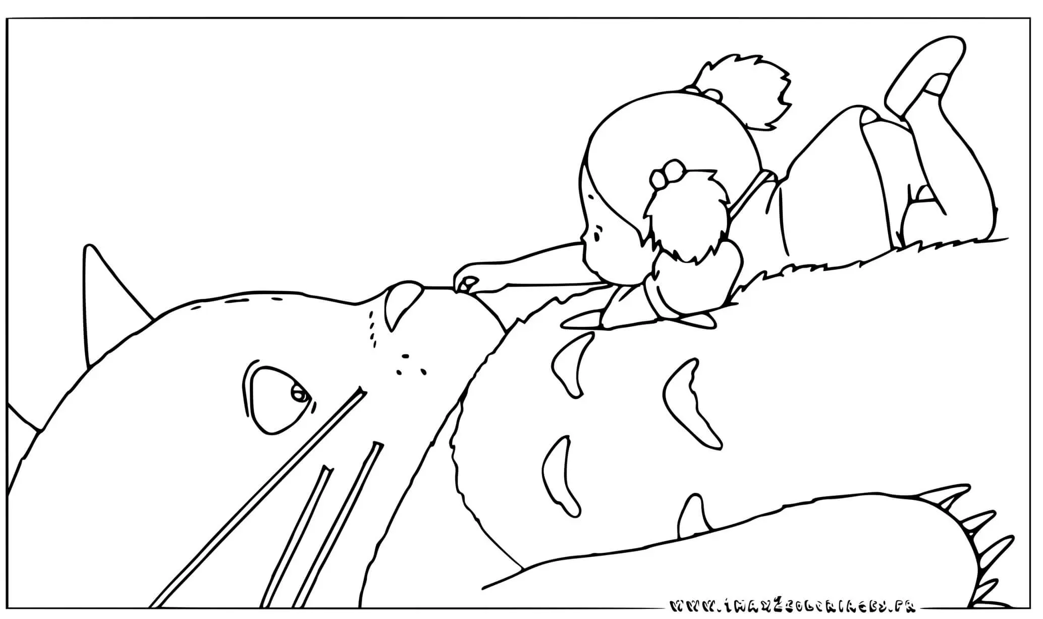 Coloriage Totoro Animal Mythique - Totoro à imprimer