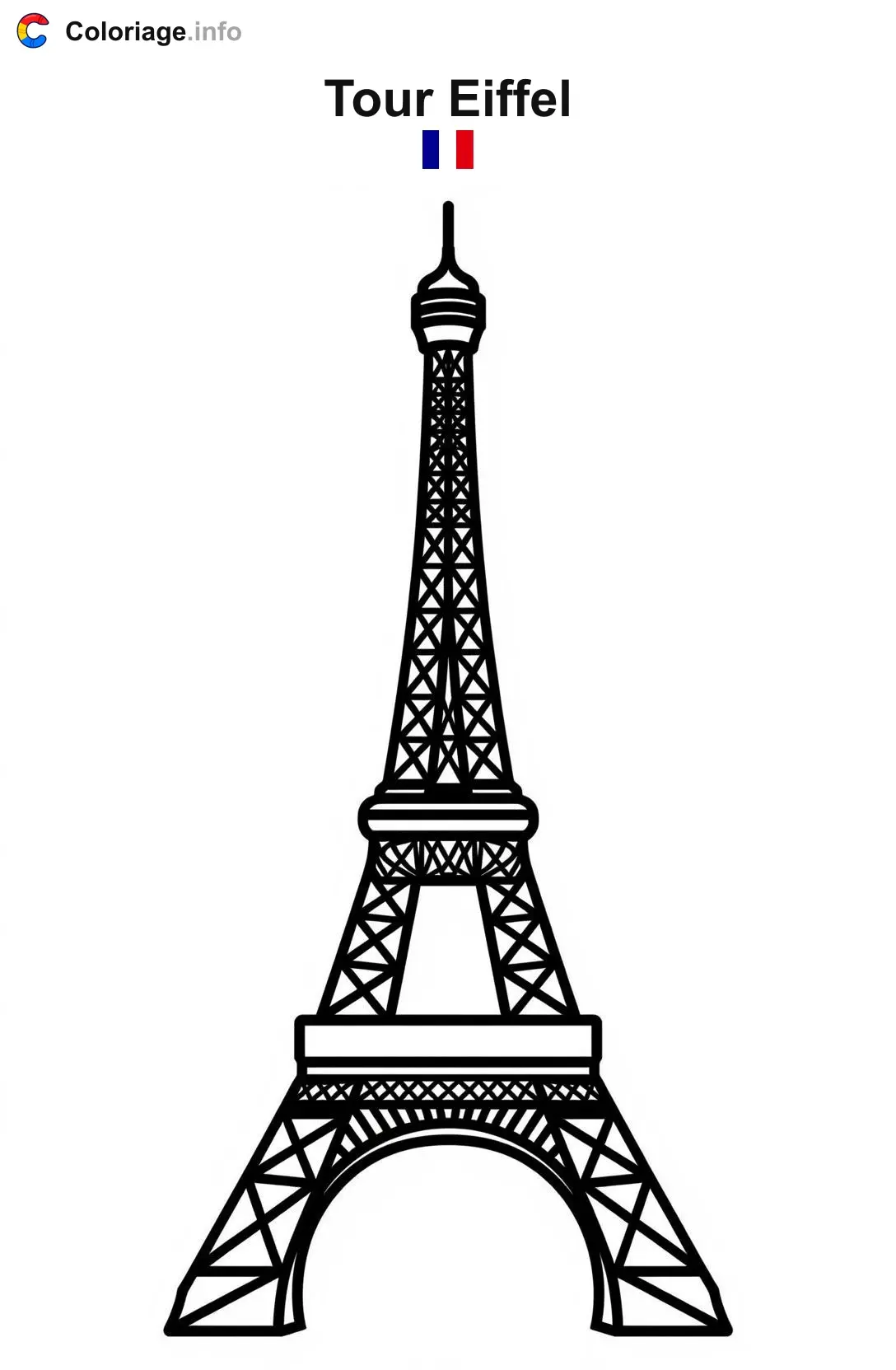 Coloriage Tour Eiffel France - Tour Eiffel à imprimer