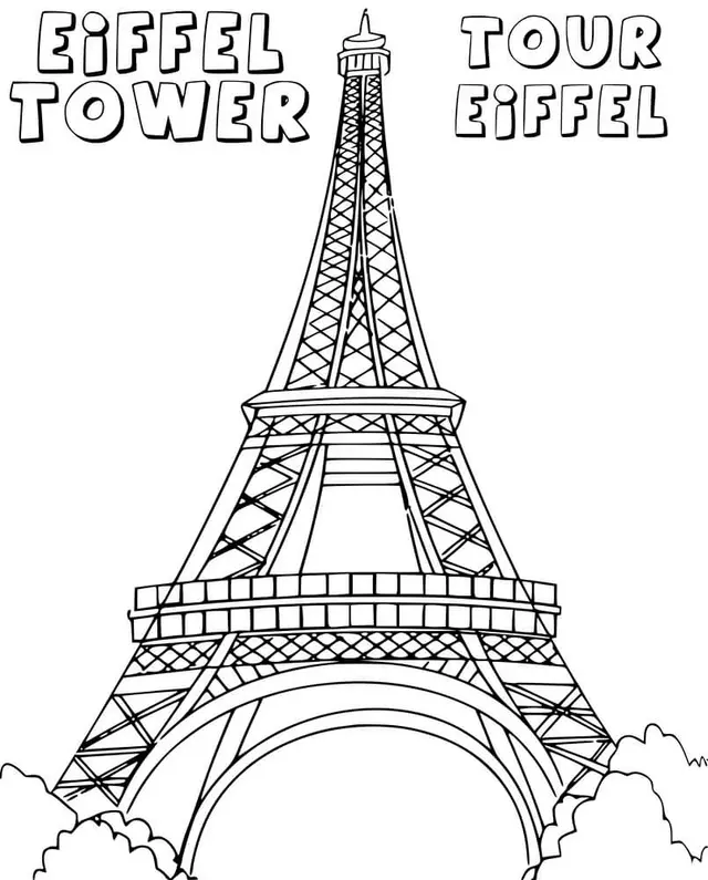 Coloriage Tour Eiffel Tower - Tour Eiffel à imprimer