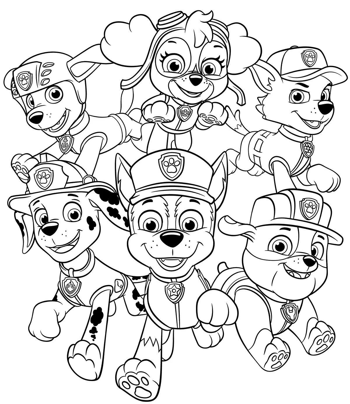 Coloriage Tous Les Chiots De La Pat Patrouille - Pat patrouille à imprimer