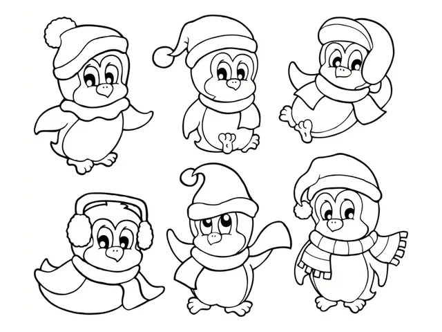 Coloriage Tous Les Pingouins En Hiver - Pingouin à imprimer