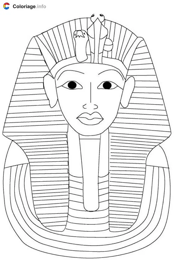 Tutankhamun Face On coloring page to print