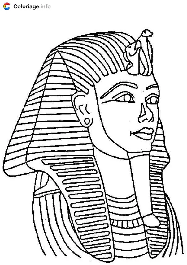 Tutankhamun in Profile coloring page to print